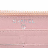 CHANEL シャネル ラウンドファスナー ピンク レディース キャビアスキン 長財布 Bランク 中古 銀蔵