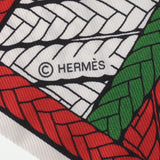 HERMES エルメス ツイリー TRESSES H ルージュ/ブラン/ヴェール レディース シルク100％ スカーフ 新品 銀蔵