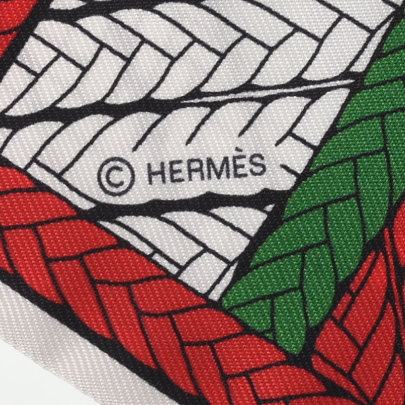 HERMES エルメス ツイリー TRESSES H ルージュ/ブラン/ヴェール レディース シルク100％ スカーフ 新品 銀蔵