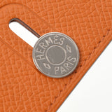 HERMES エルメス ディアボロ オレンジ シルバー金具 □L刻印(2008年頃) レディース ヴォーエプソン カードケース ABランク 中古 銀蔵