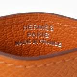 HERMES エルメス ディアボロ オレンジ シルバー金具 □L刻印(2008年頃) レディース ヴォーエプソン カードケース ABランク 中古 銀蔵