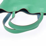 HERMES エルメス ドゥブルセンス36 リバーシブル ミント/ブルータラサ □P刻印(2012年頃) ユニセックス トリヨンクレマンス トートバッグ Aランク 中古 銀蔵