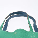 HERMES エルメス ドゥブルセンス36 リバーシブル ミント/ブルータラサ □P刻印(2012年頃) ユニセックス トリヨンクレマンス トートバッグ Aランク 中古 銀蔵