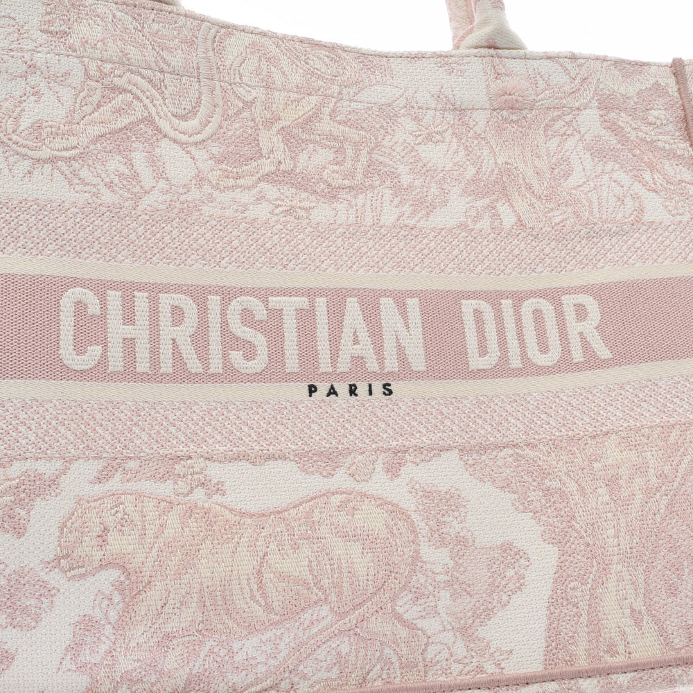 クリスチャンディオールブックトートバッグ ミディアム ピンク レディース キャンバス ハンドバッグ M1296ZTDT CHRISTIAN DIOR  中古 – 銀蔵オンライン