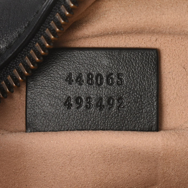 GUCCI グッチ GGマーモント キルティングミニバッグ 黒 ゴールド金具 448065 レディース レザー ショルダーバッグ ABランク 中古 銀蔵