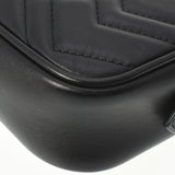GUCCI グッチ GGマーモント キルティングミニバッグ 黒 ゴールド金具 448065 レディース レザー ショルダーバッグ ABランク 中古 銀蔵