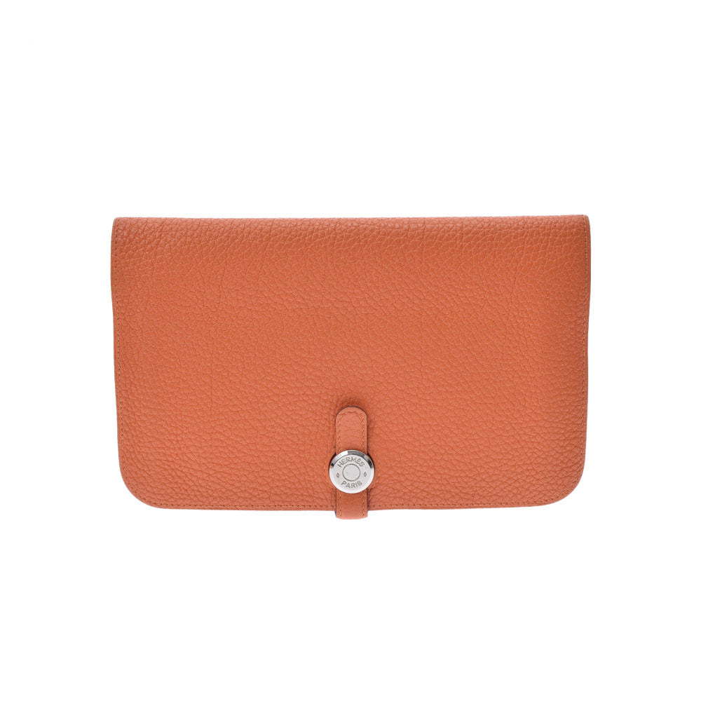 HERMES エルメス ドゴン GM オレンジ シルバー金具 □O刻印(2011年頃 