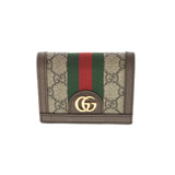 GUCCI グッチ オフディア コンパクトウォレット ベージュ 523155 レディース GGスプリームキャンバス 二つ折り財布 Aランク 中古 銀蔵