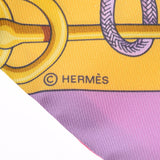 HERMES エルメス ツイリー CLIQUETIS ブトンドール/モーヴ レディース シルク100％ スカーフ 新品 銀蔵