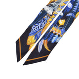 HERMES エルメス ツイリー  ブルー系 レディース シルク100％ スカーフ Aランク 中古 銀蔵