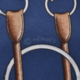 HERMES エルメス ツイリー  ブルー系 レディース シルク100％ スカーフ Aランク 中古 銀蔵