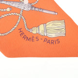 HERMES エルメス ツイリー LES CLES A POIS アプリコット/グリスアシエ レディース シルク100％ スカーフ 新品 銀蔵
