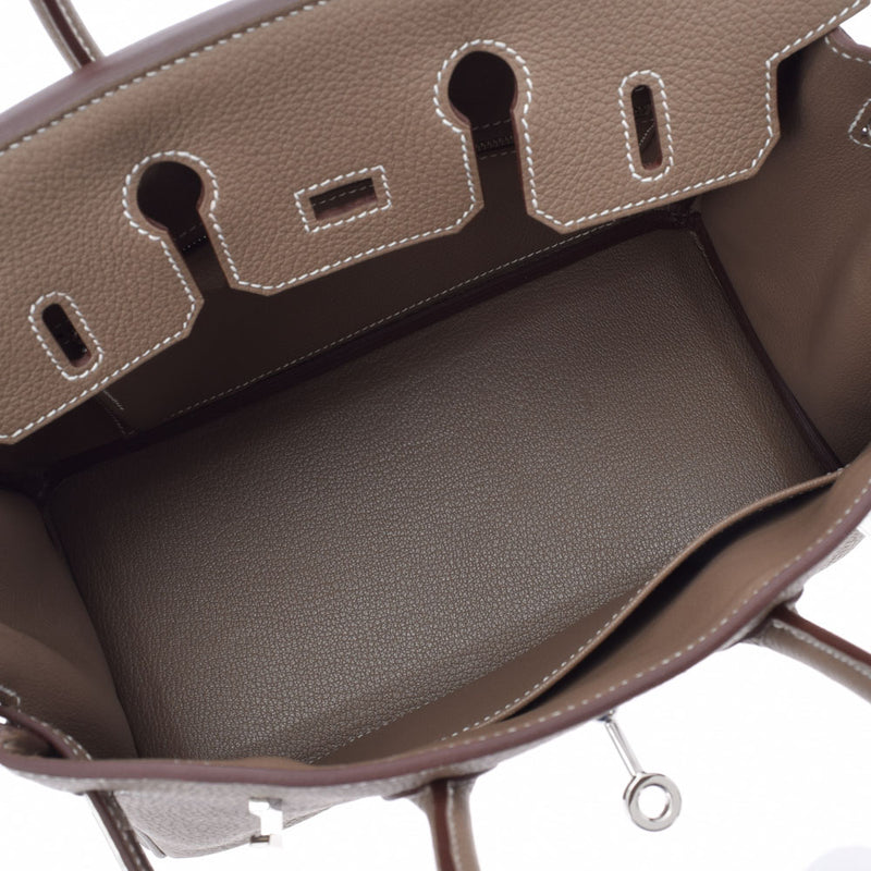 HERMES エルメス バーキン25 エトゥープ シルバー金具 U刻印(2022年頃) レディース トゴ ハンドバッグ 新品 銀蔵