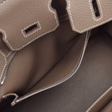 HERMES エルメス バーキン25 エトゥープ シルバー金具 U刻印(2022年頃) レディース トゴ ハンドバッグ 新品 銀蔵