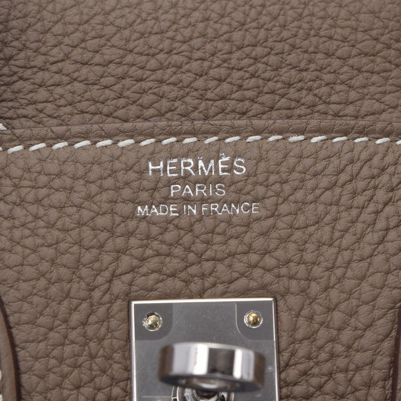 HERMES エルメス バーキン25 エトゥープ シルバー金具 U刻印(2022年頃) レディース トゴ ハンドバッグ 新品 銀蔵