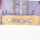 HERMES エルメス ツイリー LES FOLIES DU CIEL(大空の狂気) 気球 パープル/イエロー/グリーン レディース シルク100％ スカーフ 未使用 銀蔵