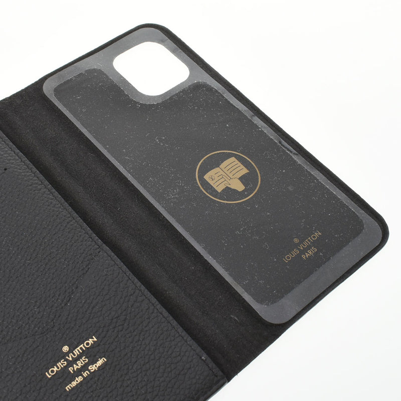 美品 ヴィトン アイフォンケース ■ M63586 IPHONE 10 10S フォリオ アンプラント ノワール iPhoneケース 携帯 Louis Vuitton □5LM63586