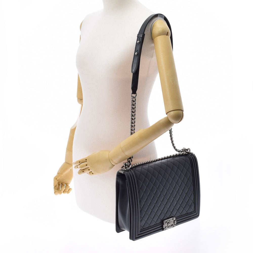 シャネル ボーイシャネル30 ラージ ラムスキン SV金具 黒 シャネル ボーイシャネル30 ラージ ラムスキン SV金具 黒 CHANEL