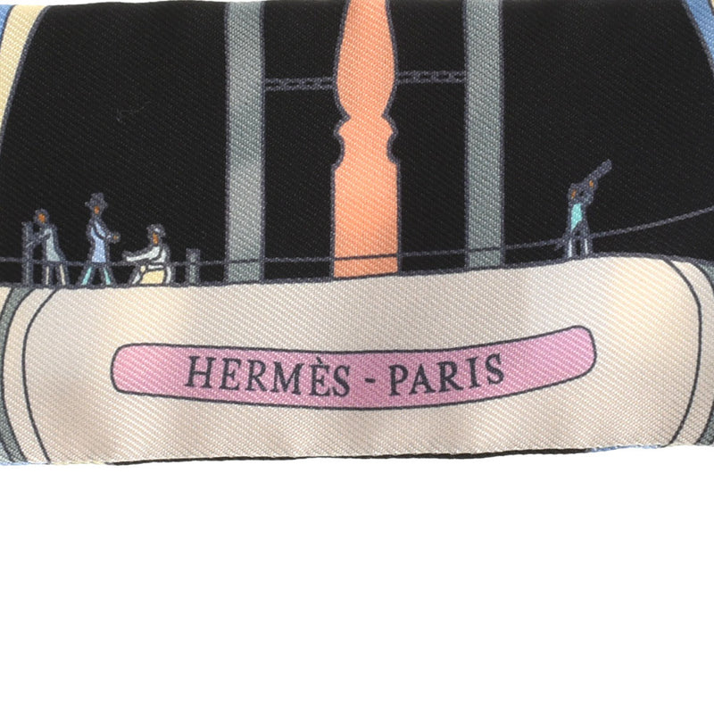 HERMES エルメス ツイリー LES FOLIES DU CIEL ノワール/ジョーヌスフレ レディース シルク100％ スカーフ 新品 銀蔵