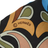 HERMES エルメス ツイリー ペイズリー/動植物柄 黒/青 レディース シルク100％ スカーフ ABランク 中古 銀蔵