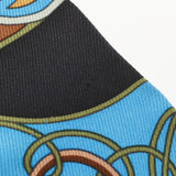 HERMES エルメス ツイリー ペイズリー/動植物柄 黒/青 レディース シルク100％ スカーフ ABランク 中古 銀蔵