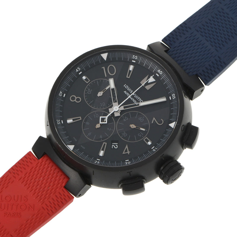 ルイヴィトンタンブール クロノ オールブラック メンズ 腕時計 Q1A62 