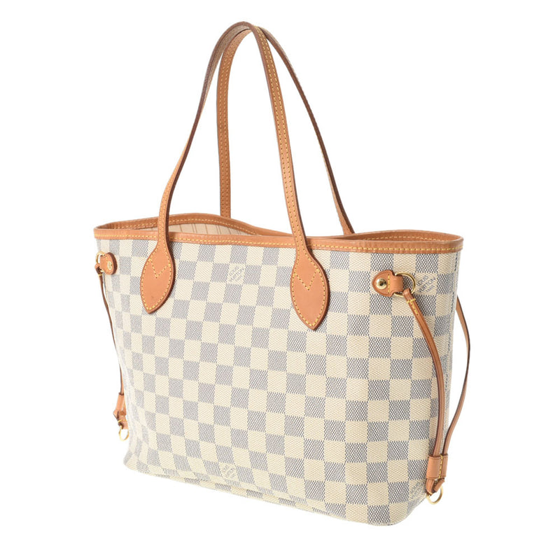 LOUIS VUITTON ルイヴィトン ダミエ アズール ネヴァーフルPM 旧型 白 N51110 レディース ダミエアズールキャンバス ハンドバッグ Bランク 中古 銀蔵