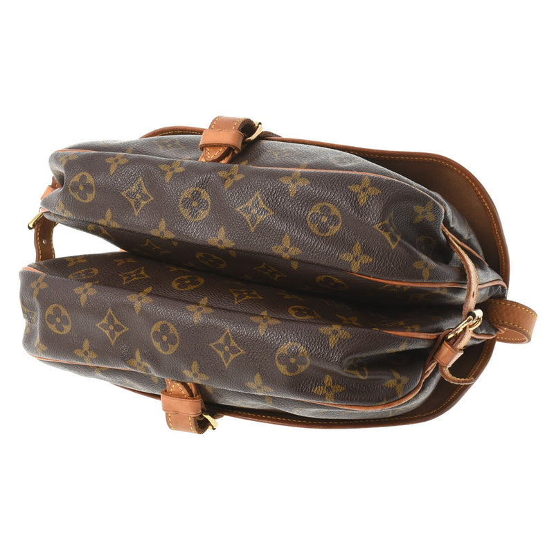 LOUIS VUITTON ルイヴィトン モノグラム ソミュール 30 ブラウン M42256 ユニセックス モノグラムキャンバス ショルダーバッグ Bランク 中古 銀蔵