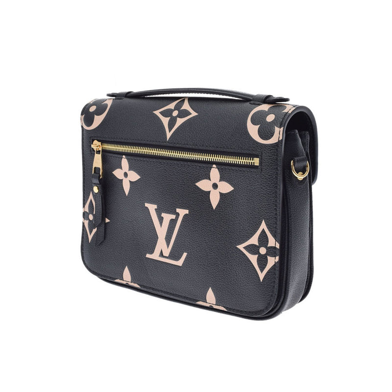 LOUIS VUITTON ルイヴィトン モノグラム アンプラント ポシェットメティスMM ノワール/ベージュ M45773 レディース レザー 13842 2WAYバッグ 新同 中古 銀蔵