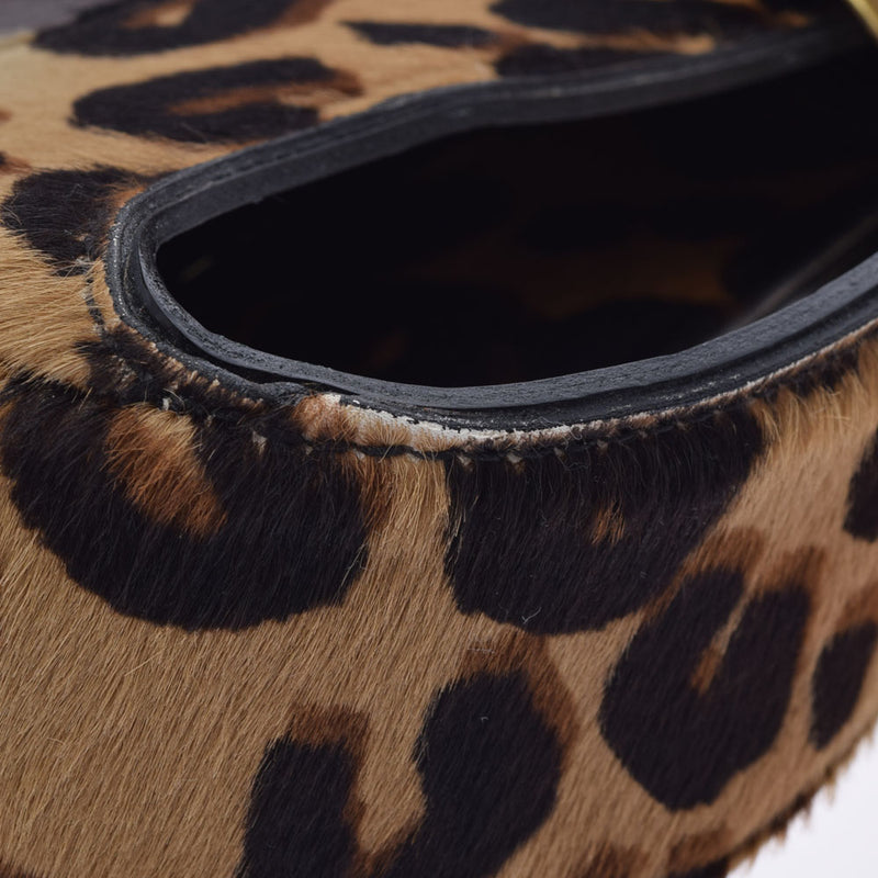 LOUIS VUITTON ルイヴィトン モノグラム レオパード ボリー ブラウン M95282 レディース モノグラムキャンバス ハラコ ショルダーバッグ Bランク 中古 銀蔵