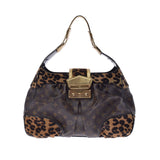 LOUIS VUITTON ルイヴィトン モノグラム レオパード ボリー ブラウン M95282 レディース モノグラムキャンバス ハラコ ショルダーバッグ Bランク 中古 銀蔵