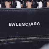 BALENCIAGA バレンシアガ ビストロ XS バスケット ヌード／ホワイト／ブラック（日本限定カラー） 671342 レディース エナメル ハンドバッグ Aランク 中古 銀蔵