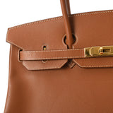 HERMES エルメス バーキン35 ゴールド ゴールド金具 □J刻印(2006年頃) ユニセックス ヴォーエプソン ハンドバッグ Bランク 中古 銀蔵