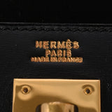 HERMES エルメス ケリー32 外縫い 黒 ゴールド金具 〇V刻印(1992年頃) レディース ボックスカーフ 2WAYバッグ Bランク 中古 銀蔵