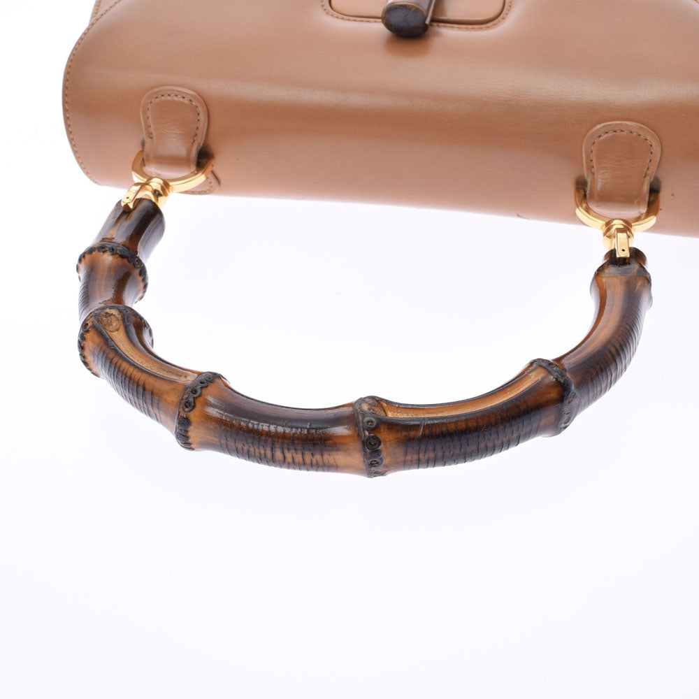 GUCCIダークブラウン レザー ハンドバッグ Gucciブラウン レザー ハンドバッグ