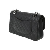 CHANEL シャネル マトラッセ ダブルフラップ チェーンショルダー 25.5 黒 シルバー金具 レディース キャビアスキン ショルダーバッグ 新品 銀蔵