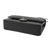 CHANEL シャネル マトラッセ ダブルフラップ チェーンショルダー 25.5 黒 シルバー金具 レディース キャビアスキン ショルダーバッグ 新品 銀蔵
