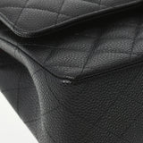 CHANEL シャネル マトラッセ ダブルフラップ チェーンショルダー 25.5 黒 シルバー金具 レディース キャビアスキン ショルダーバッグ 新品 銀蔵