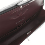 CHANEL シャネル マトラッセ ダブルフラップ チェーンショルダー 25.5 黒 シルバー金具 レディース キャビアスキン ショルダーバッグ 新品 銀蔵