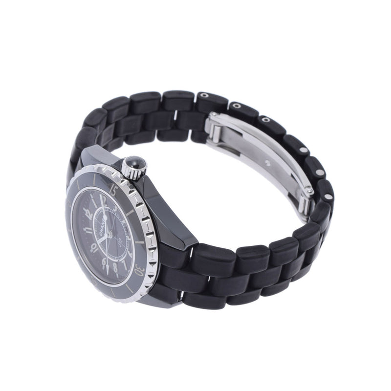 CHANEL シャネル J12 33mm H0681 ボーイズ 黒セラミック/ラバー 腕時計 クオーツ 黒文字盤 Aランク 中古 銀蔵