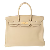 HERMES エルメス バーキン35 パーシュマン ゴールド金具 □L刻印(2008年頃) ユニセックス トゴ ハンドバッグ Aランク 中古 銀蔵