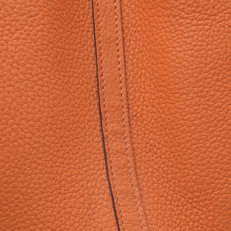 HERMES エルメス ガーデンパーティ PM オレンジ シルバー金具 □N刻印(2010年頃) レディース ネゴンダ ハンドバッグ Bランク 中古 銀蔵