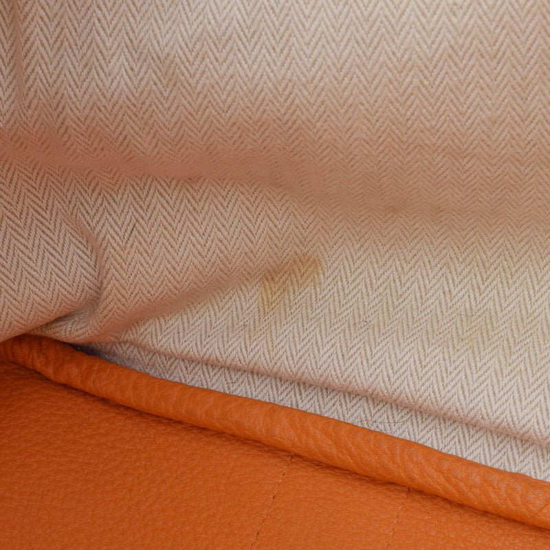 HERMES エルメス ガーデンパーティ PM オレンジ シルバー金具 □N刻印(2010年頃) レディース ネゴンダ ハンドバッグ Bランク 中古 銀蔵