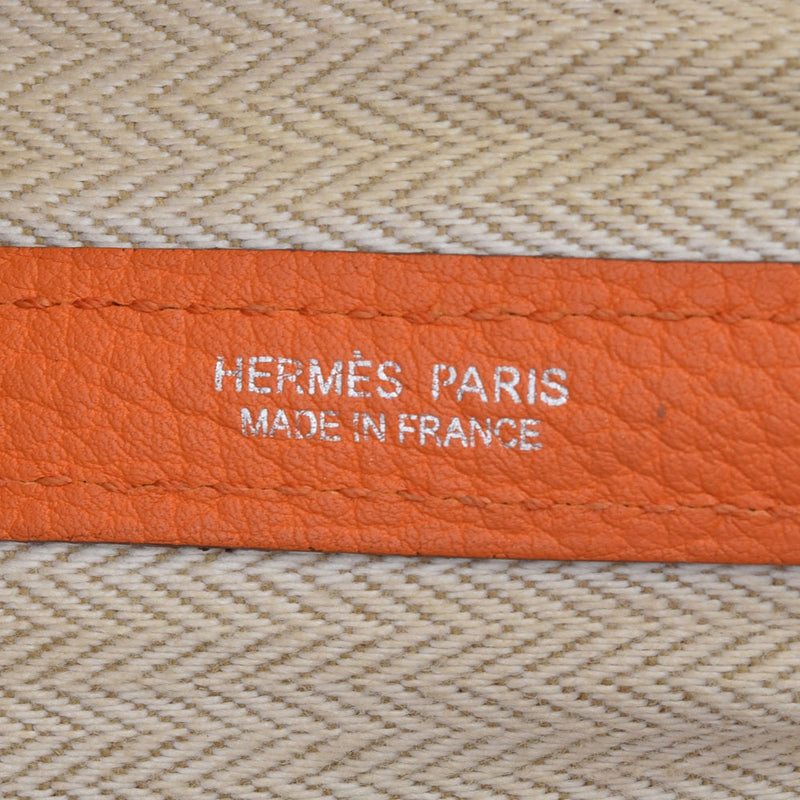 HERMES エルメス ガーデンパーティ PM オレンジ シルバー金具 □N刻印(2010年頃) レディース ネゴンダ ハンドバッグ Bランク 中古 銀蔵