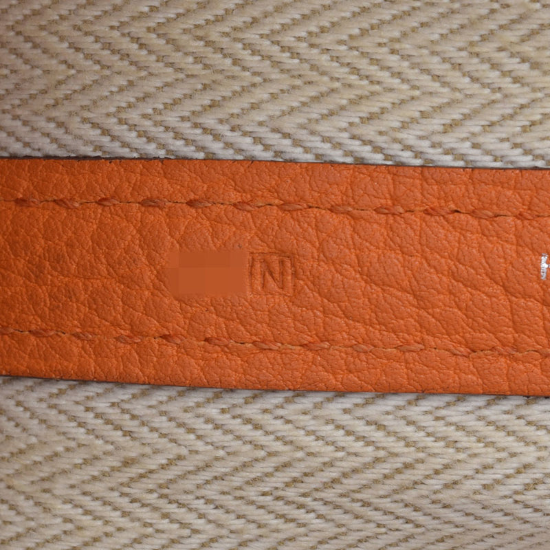 HERMES エルメス ガーデンパーティ PM オレンジ シルバー金具 □N刻印(2010年頃) レディース ネゴンダ ハンドバッグ Bランク 中古 銀蔵
