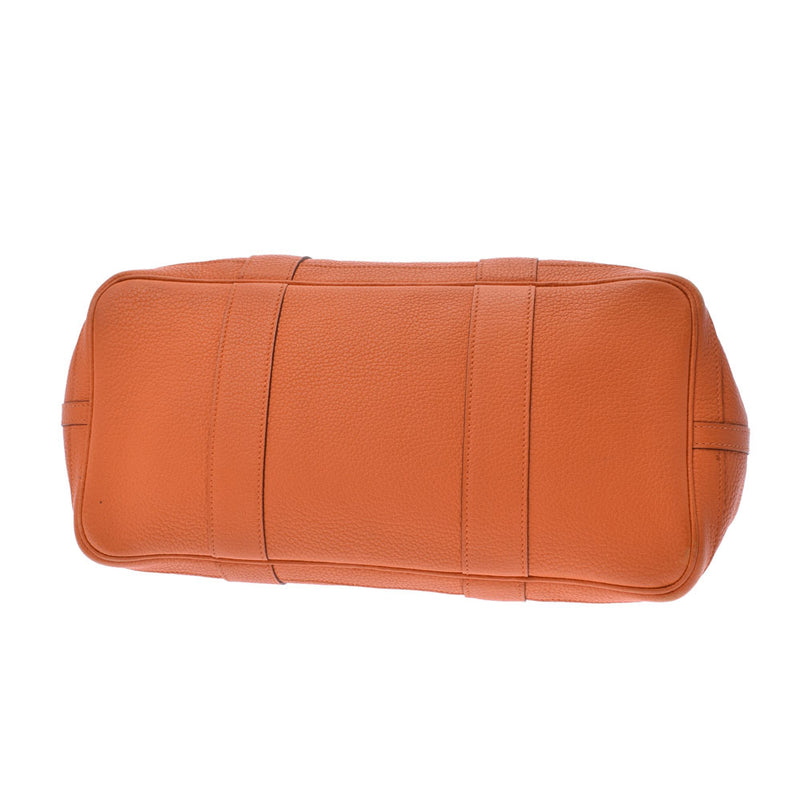 HERMES エルメス ガーデンパーティ PM オレンジ シルバー金具 □N刻印(2010年頃) レディース ネゴンダ ハンドバッグ Bランク 中古 銀蔵