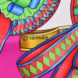 HERMES エルメス カレ90 LES RUBANS DU CHEVAL ピンク系 レディース シルク100％ スカーフ Aランク 中古 銀蔵