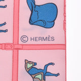 HERMES エルメス ツイリー Couvertures et Tenues de Jour ローズ/ブルー/ヴェール 061356S レディース シルク100％ スカーフ 新品 銀蔵