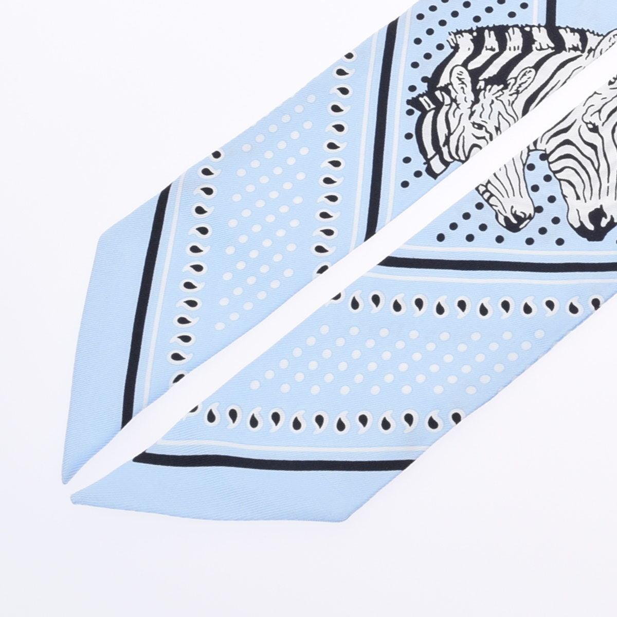 エルメス　HERMES ツイリー エルメスツイリー LES ZEBRES シエル/ノワール/ブラン