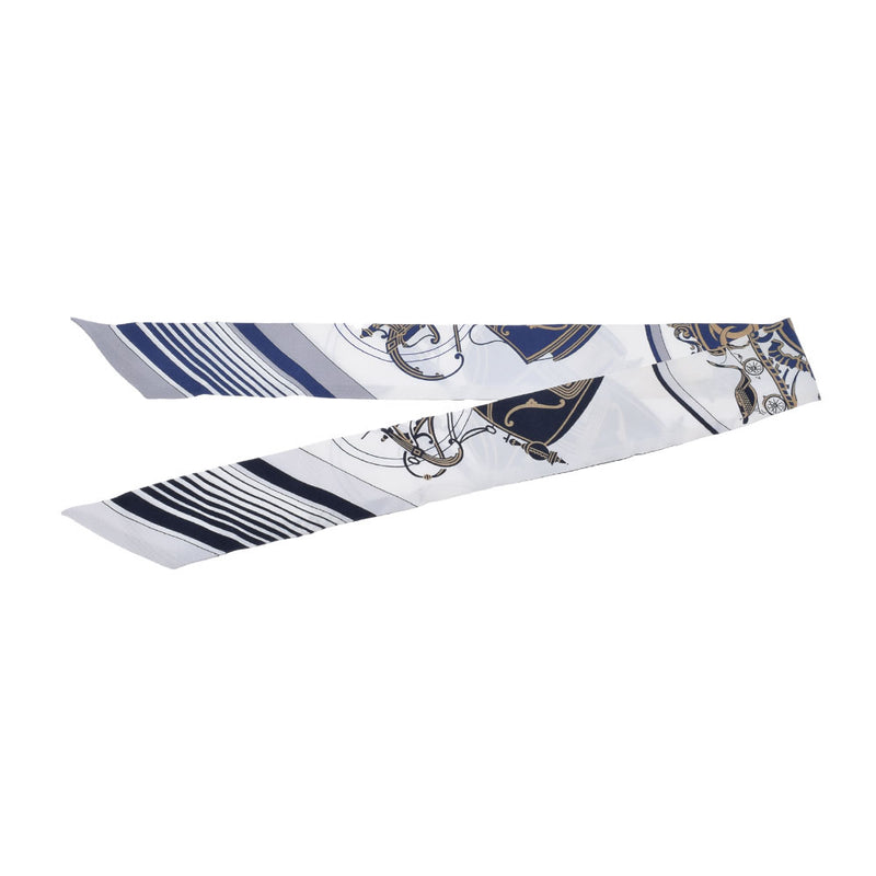 エルメスツイリー 新タグ ホワイト系 レディース シルク100％ スカーフ